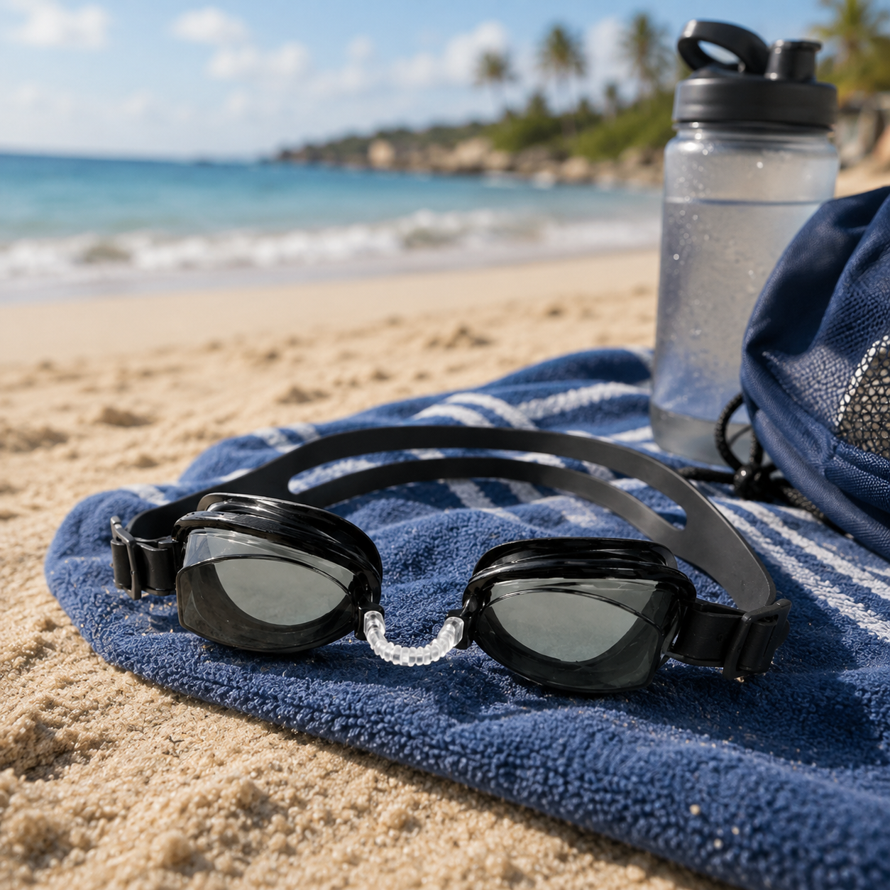 No-Leak Anti-Fog Swimming Goggles with Adjustable Headband